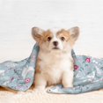 JUNZAN Waterproof Pet Blanket Dog Blankets, Bunny And Flower Pattern