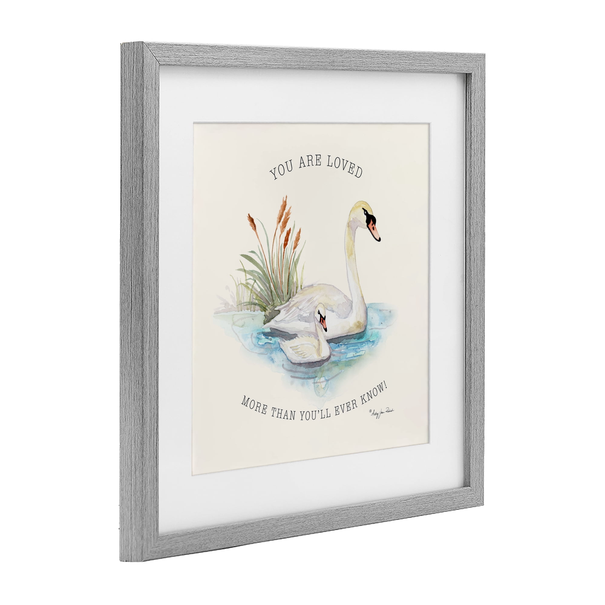 Stupell Industries More Than You Know Swans Gray Framed Print Under Glass, design by Audrey Jeanne Roberts