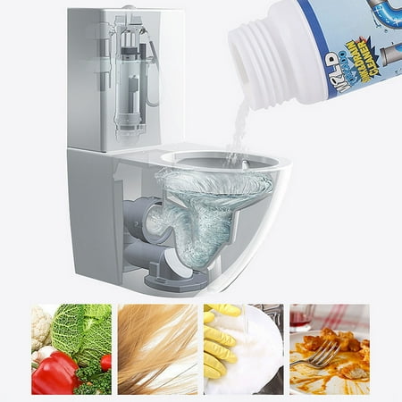 

Powerful Pipe Dredging Agent Kitchen Unblocker Powerful Pipe Cleaner Sink Drain Line Cleaning Tool for Kitchen Bathroom Easily Work by Dissolving Fats Hair Paper Soap Oil and Matter