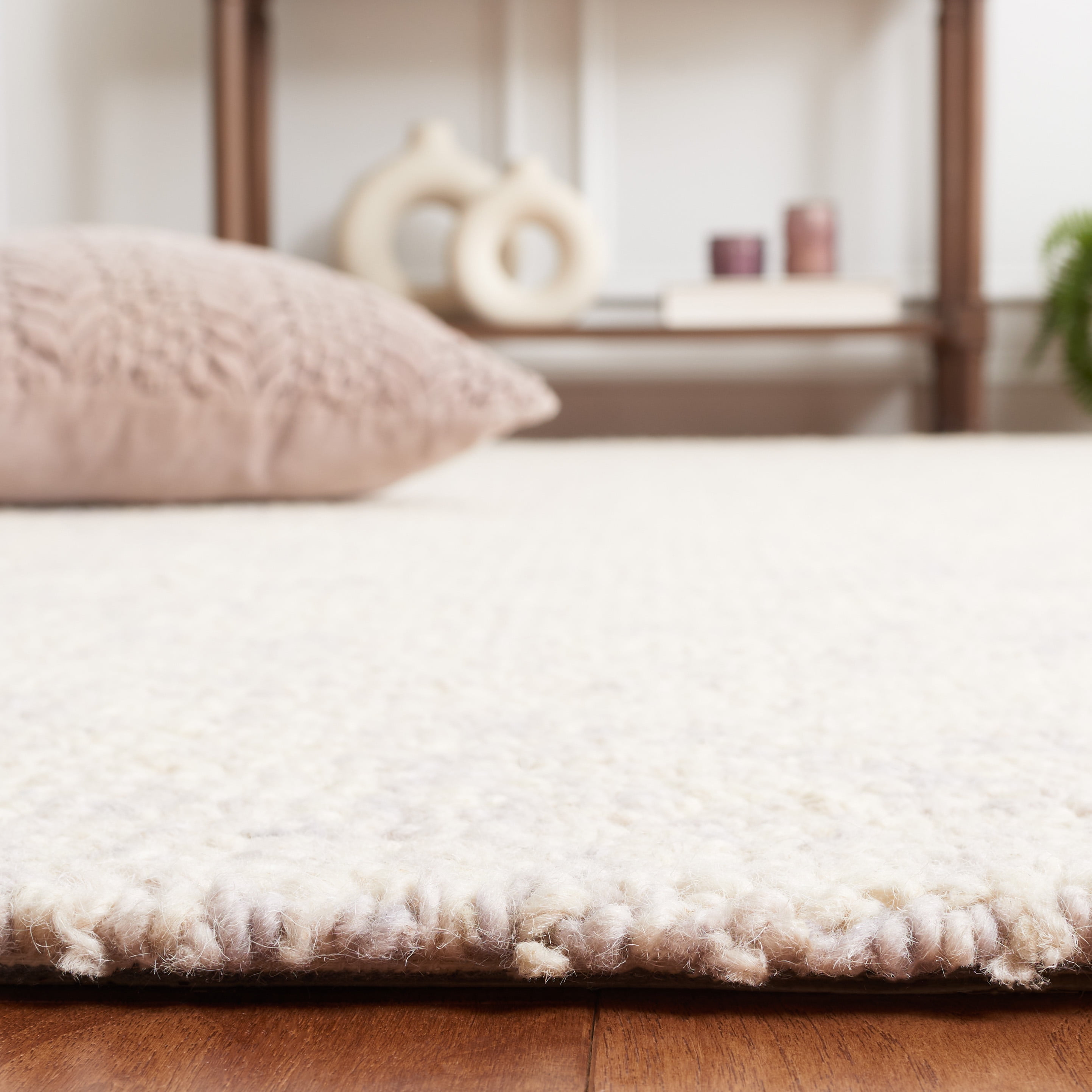 SAFAVIEH Abstract Ethelyn Solid Area Rug, Light Gray/Ivory, 4' x 6'