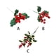 thumbnail image 4 of Bewildely Ramas de bayas rojas de Navidad, atmósferas temáticas decorativas artificiales de espuma, Fondo de fotografía de Navidad, decoración de Kits de decoración para fiestas 3 sucursales Bewildely HA064982-02, 4 of 6