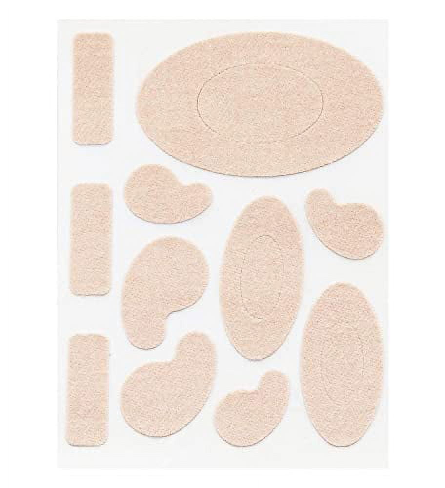 Moleskin Adhesive Pads for Feet - Blister Prevention Padding - 110 pieces -  10 Sheets of 11 Shapes(110 Pieces Total)