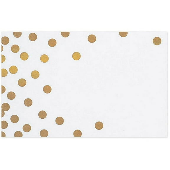 Metallic Gold Dots on White Gloss Enclosure Cards / Gift Tags - 3-1/2in. x 2 1/4in. - 50 Pack (AC5988)