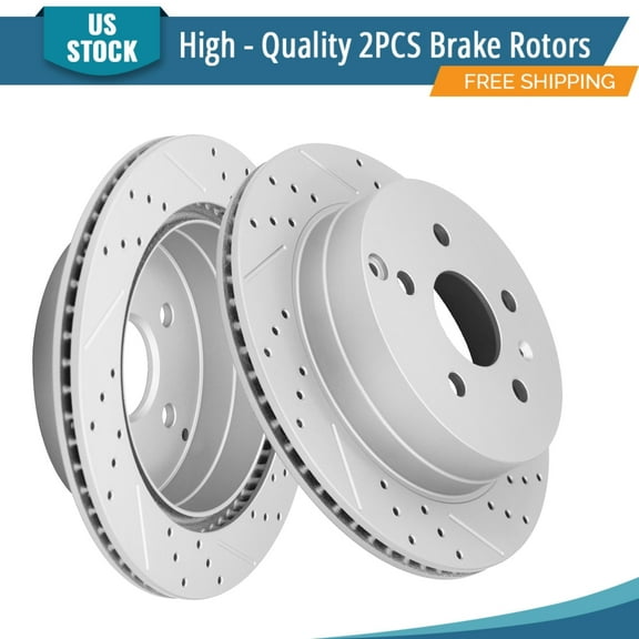 YXPCARS 2PCS Rear Brake Rotors(121.66073), Drilled & Slotted Disc Rotors Kit for Chevrolet Equinox GMC Terrain 2010-2017 All Models