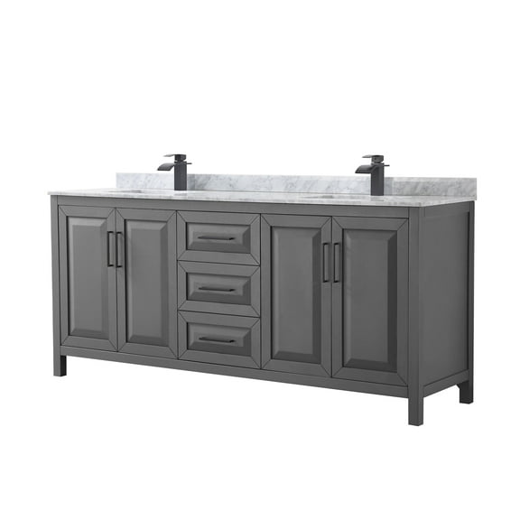 Wyndham Collection Wcv252580dunsmxx Daria 80" Free Standing Double Vanity Set - Dark Gray