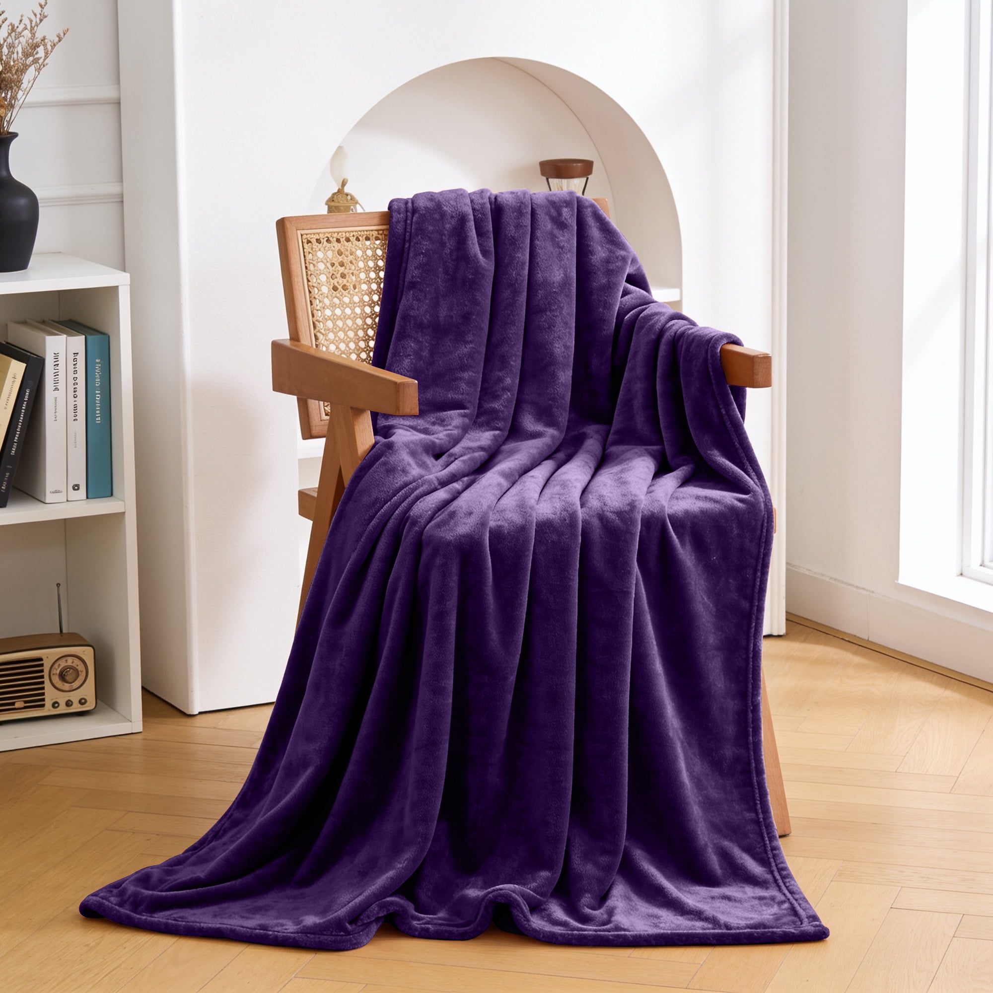 Your Zone Gray Embossed Checkerboard Oversized Blanket, Twin/Full