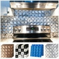 thumbnail image 3 of (5 hojas, plateado) Azulejos para salpicaduras para encimeras de cocina, baño, chimenea, contacto, pegatinas de pared de metal, decoración, molino de viento, rompecabezas, vidrio mixto, 3 of 5