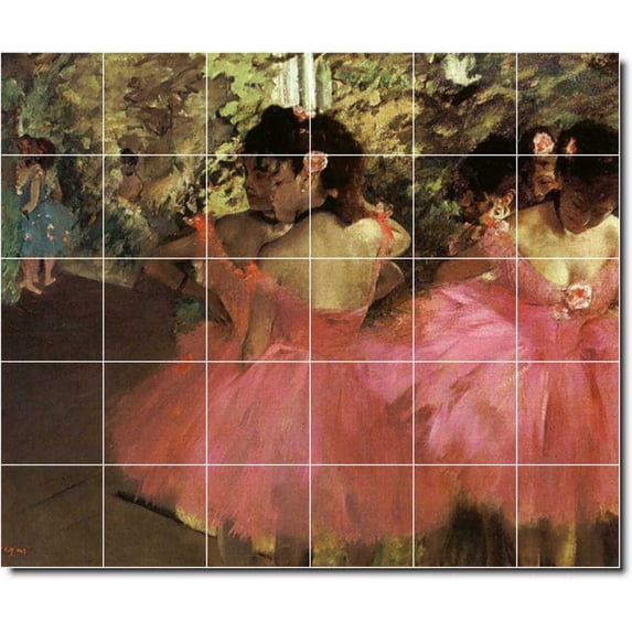 Ceramic Tile Mural-Edgar Degas Dancers Painting 9. 72" w x 60" h using (30) 12 x 12 ceramic tiles