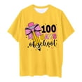 thumbnail image 4 of Teen Girl Shirts Children Fashion Casual Print Round Neck Loose Short Sleeve T Shirt Top Yellow Girls' Tops, Tees & Blouses,3-4Y, 4 of 4