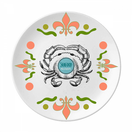 

Crab Sketch Marine Organism Illustration Flower Ceramics Plate Tableware Dinner Dish