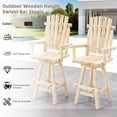 thumbnail image 6 of EPICOZY Wood Adirondack Swivel Bar Chair, Rustic Outdoor Solid Log Bar Stool with High Back, 500 LBS Capacity, 29.9" Patio Counter Height Chair for Porch, Deck, Pub, Cabin, Natural, 6 of 7