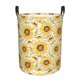thumbnail image 1 of Balery Watercolor With Sunflowers Cesta de ropa redonda con asas, impermeable, independiente, para ropa, juguetes, dormitorio y familia-Medium, 1 of 6