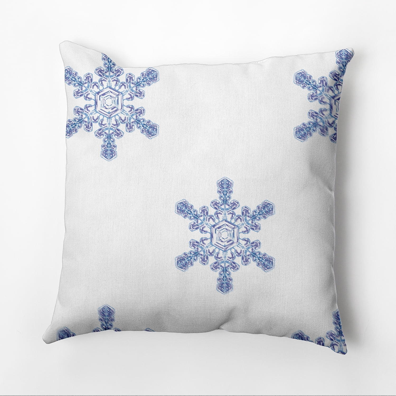 16" x 16" Simply Daisy Flurries Winter Polyester Accent Pillow, White (1 Count)