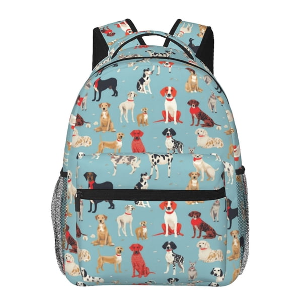Easygdp Animal Dog Mochila Ergonómica Versátil para Laptop - Múltiples Bolsillos, Correas Ajustables, Unisex para Escuela, Viajes y Actividades al Aire Libre-One Size