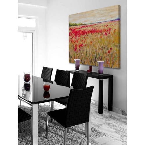 "Poppies Evening Light XV" Painting Print on Wrapped Canvas
