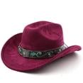 thumbnail image 1 of Haut-de-Forme en Denim Western Classique pour Usage Quotidien - Style Cowboy Intemporel avec Bord Courbé et Design Jazz Anglais, 1 of 2