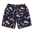thumbnail image 2 of Honeii's Retro Rabbit Flower Print Men's Casual Shorts with Drawstring，Swim Trunks Quick Dry Beach Shorts, 2 of 5