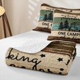 thumbnail image 4 of Erosebridal Camper Camping Quilt King, RV Accessories Travel Trailor King Coverlet Set, Teal Brown, 3pcs 1 Bedspread and 2 Pillowcases, 4 of 7