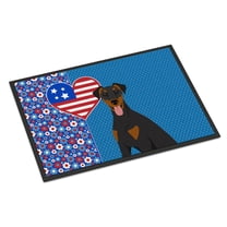 Natural Ear Black and Tan Doberman Pinscher USA American Indoor or Outdoor Mat 24x36