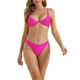 thumbnail image 1 of INSPIRAR CHIC Conjuntos de Bikini de Mujer con Halter y Aros 2 Piezas con Tirantes Ajustables y Parte Inferior en Triángulo Trajes de Baño Pequeños Rojos, 1 of 5