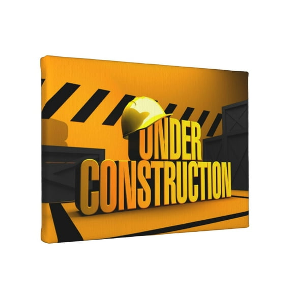TEQUAN Under Construction Wall Art Canvas Prints, Modern Artwork Frameless Painting, 8" x 12"