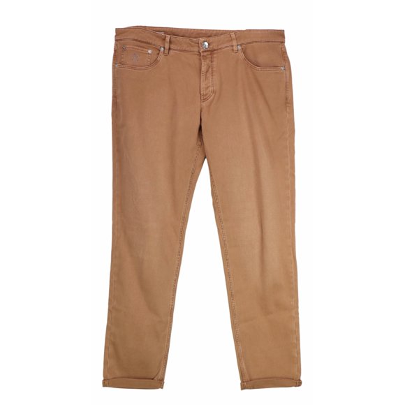 Brunello Cucinelli Men's Brown Cotton 5 Pocket Jeans Jean - 37