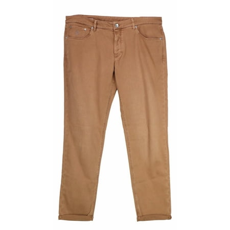 Brunello Cucinelli Men's Brown Cotton 5 Pocket Jeans Jean - 37
