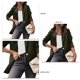 thumbnail image 3 of Chaqueta de traje de color sólido slim fit manga larga casual mujer chaqueta de oficina para otoño primavera OD verde M, 3 of 4
