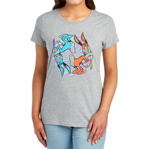 Looney Tunes Wacky Wabbit Women's T Shirt, Athletic Heather, Small