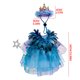 thumbnail image 4 of Conjunto de disfraz de princesa de plumas azules de 23 pulgadas para decoración de porche con varita estelar, tocado y accesorios para decoración de jardín, patio y patio trasero, 4 of 9