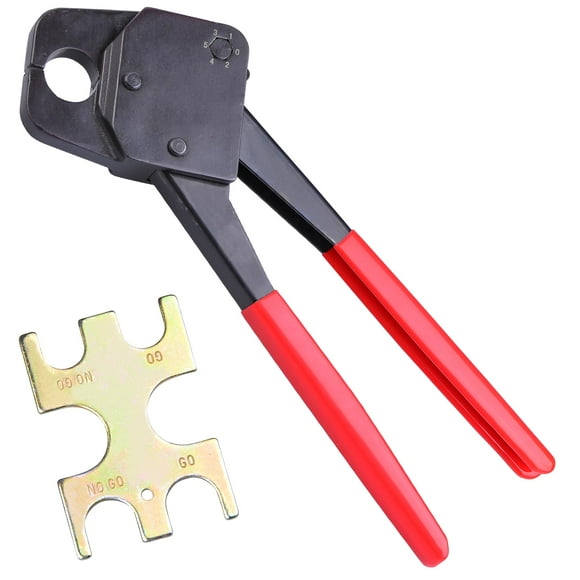Yescom 3/4" Pex Crimper Copper Ring Crimping Plumbing Tool Crimp w/ Gonogo Angle Gauge