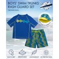 thumbnail image 2 of Boys' Rash Guard Set - UPF 50+ Rash Guard Swim Shirt, Bathing Suit, Bucket Hat - Swimwear (2T-7), 2 of 7