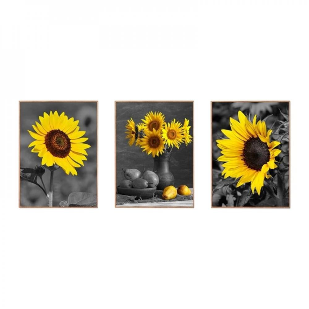 Large Bunch of Yellow Sunflowers, Unique Floral Arrangement for Home D –  artworkcanvas