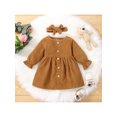 thumbnail image 2 of xiaxaixu Enfants Couleur Unie Col Rond Manches Longues une Seule Pièce avec Bandeau, 2 of 9