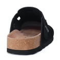 thumbnail image 6 of Litfun Suede Clogs for Women Cork Footbed Leather Sandals Arch Support Potato Shoes with Adjustable Buckle, Black, 6 of 7