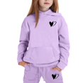 thumbnail image 3 of Ruyang Boys Girls Heart Graphic Tracksuit School Athletic Sweatsuits 2 Piece Outfits Pullover Hoodies Joggers Pants Set, 3 of 5