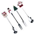 thumbnail image 4 of Juego De 4 Cucharas De café navideñas Sunnimix Tenedores para cena navideña vajilla multiusos, 4 of 7