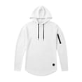 thumbnail image 2 of Elvqul Mens Workout Tops Long Sleeve Relaxed Fit Shirts Hooded Big and Tall Solid Color Lightweight T-Shirts for Men, 2 of 6