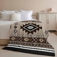 thumbnail image 3 of Flannel Fleece Throw Blanket Brown Aztec Ethnic Style Lightweight Soft Plush Blankets,Retro Bohemian Stripes Cozy Warm Throw Blanket for Couch Sofa Bed Car Office All Season Use 40x50in, 3 of 9