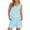 ☪292-Blue, variant on Women's Summer 2 Piece Outfits Sleeveless Matching Sets Button Down V Neck Vest Waistcoat and Pockets Shorts