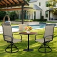 thumbnail image 6 of Patio Swivel Chairs Set of 2, Waterproof Outdoor Dining Chairs with All-Weather Textilene Mesh, High Back Rocker Chairs for Deck, Garden, and Backyard (Beige), 6 of 8