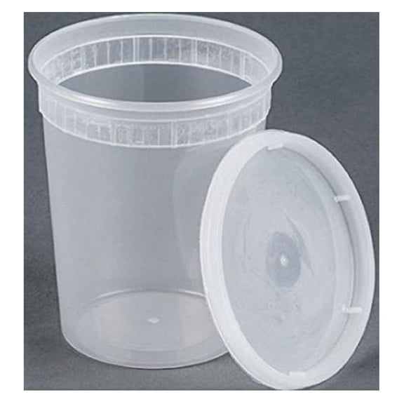 32oz plastic soup/Food container with lids (240 Pack)