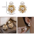 thumbnail image 3 of HomeKingdee Vintage Flower Pearl Earrings for Women - Three-Dimensional Floral Design Elegant Earrings with Pearls for Gifts and Special Occasions, 3 of 9