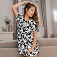 thumbnail image 3 of Fuzoiu Yin And Yang Print Women Nightgowns, Soft Comfy Lightweight Short Sleeves Sleepwear,Crew Neck Loungewear, 3 of 6