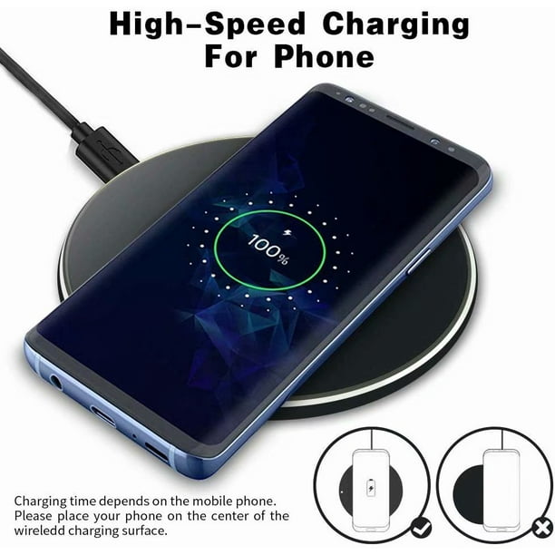 Wireless Charger, Qi Fast Charging Pad Compatible with iPhone 11/11 Pro/11 Pro Max/XS/XS Max/XR,10W for Samsung Galaxy S10/S10 Plus/S10E - Walmart.com