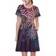 thumbnail image 1 of Fotbe Fireworks2 Vestido Largo de Moda para Mujer, Vestido Tipo Camiseta con Manga Corta y Estilo Casual a Rayas y Bloques de Color, 1 of 6