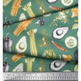 thumbnail image 2 of Soimoi Green Cotton Jersey Fabric Mixed Vegetable Print Fabric by the Yard 58 Inch Wide, 2 of 3