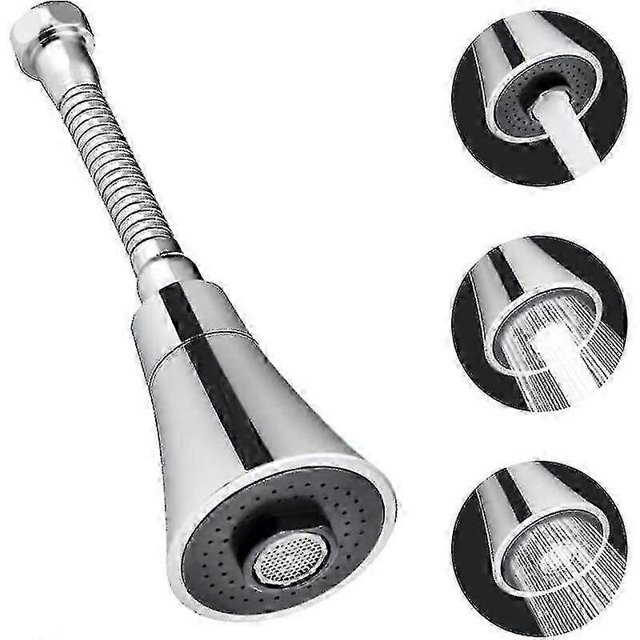 Kitchen faucet stainless steel+abs 19cm kitchen faucet spray 360 rotatable water-saving filter splash proof kitchen bathroom Ki 3 modes