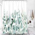 thumbnail image 5 of Sage Green Eucalyptus Shower Curtain, Watercolor Plant Leaf Shower Curtain Set, Botanical Shower Curtains for Bathroom, Waterproof Fabric with 12 Hooks, 72 x 72 Inches, 5 of 6