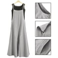 thumbnail image 5 of GILIGEGE Women's Summer Boho Casual Jumpsuits Wide Leg Overalls Flowy Baggy Rompers Casual Overalls Baggy Wide Leg Jumpsuits Loose Linen Bib Pants Linen Overalls for Women Pants Romper Bib Jumpsuit, 5 of 6